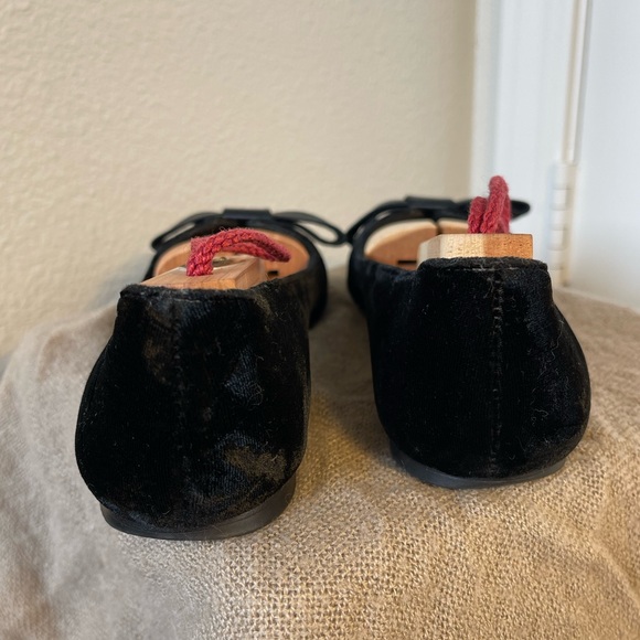 Tory Burch Black Velvet and Satin Bow Ballet Flats - Picture 9 of 13